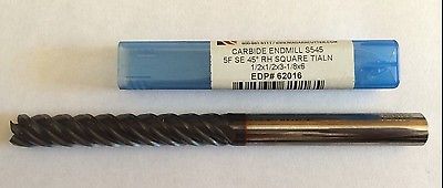 Niagara Cutter 1/2 x 1/2 x 3-1/8 x 6 5F SE 45 S545 End Mill Tialn Carbide 62016
