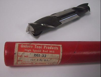 QUINCO TOOL PRODUCTS HSS End Mill 1" X 1" 3 Flute Brand New DE 32