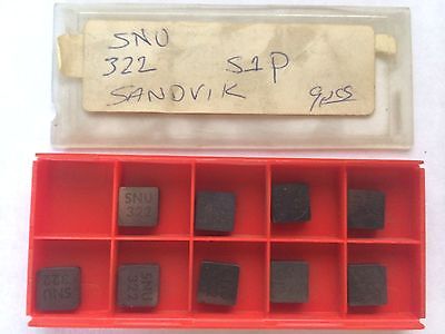SANDVIK Coromant SNU 322 S1P Lathe Mill Carbide Inserts 9 Pcs New Tool Tools