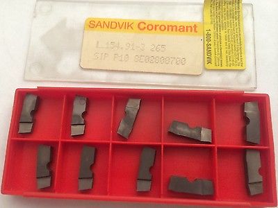 10 Pcs SANDVIK Coromant L154.91 3 265 SIP P10 Grooving Lathe Carbide Inserts New