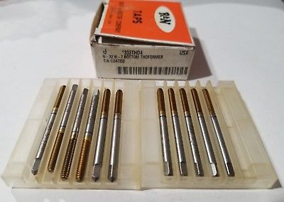 11 Pcs Reiff Nestor R&N THDFORMER HSS Standard Bottom Taps 6-32 NC BH-7 333THD4