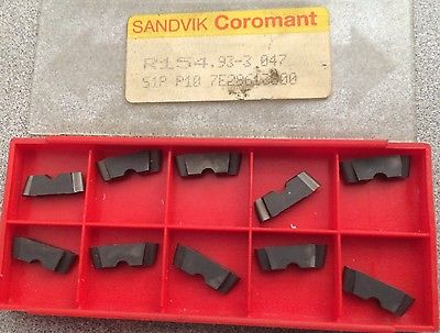 SANDVIK Coromant R154.93-3 047 S1P P10 Grooving Lathe Carbide Inserts 10 Pcs New