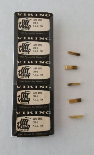 Viking 5pcs CT6-1 P.V.D. Tin Carbide Inserts Grooving New