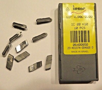 ISCAR GIP 4.00E-2.00 IC 20 K10 Carbide Inserts 10 Pcs Lathe Grooving Cut-Off New