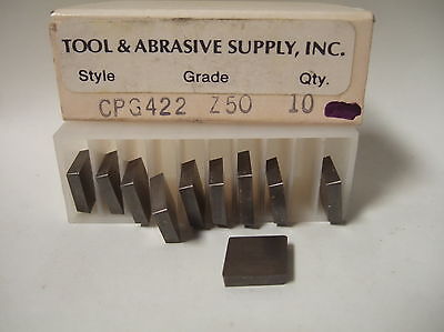 TOOL ABRASIVE SUPPLY Inserts CPG422 Z50 Lathe Carbide Inserts Mill 10 Pcs New