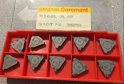 SANDVIK Coromant R166L 3AL 160 S10T P10 Threading Lathe Carbide Inserts 10 Pcs