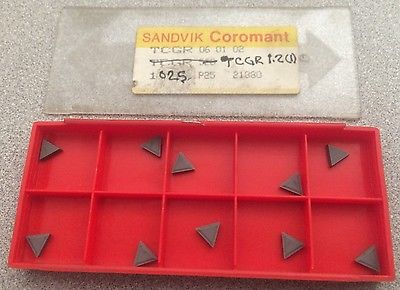 SANDVIK Coromant TCGR 520 06 01 02 1025 P25 Lathe Carbide Inserts 10 Pcs New