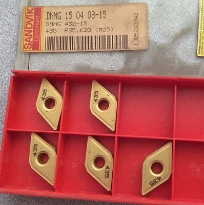 SANDVIK Coromant DNMG 432-15 15 04 08-15 435 P35 Lathe Carbide 5 Inserts Gold