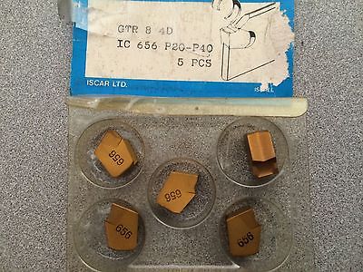 ISCAR GTR 8 4D IC 656 Carbide Inserts 5 Pcs Lathe Turning Mill Tools Self-Grip