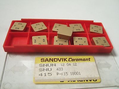 SANDVIK Coromant 10 SNUN 12 04 12 SNU 433 415 P K15 Lathe Mill Carbide Inserts