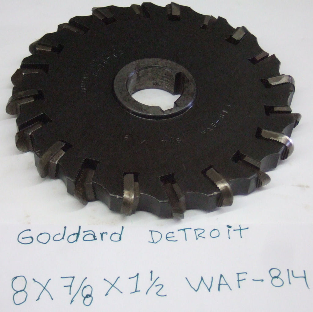 Goddard & Goddard 8” x 7/16” Side Mill Milling Cutter Slot WAF-814 D-78782