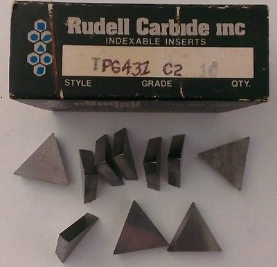 10 Pcs Brand New Carbide Indexable Inserts TPG 431 C2 Made In USA By Rudell