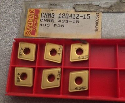SANDVIK Coromant CNMG 433-15 120412-15 435 P35 Lathe Carbide Inserts 6 Pcs Gold