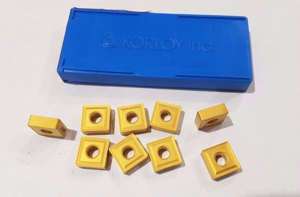 9 Pcs KORLOY Inc SNMG 432 TTC 150 Gold Lathe Carbide Inserts 22 280 New