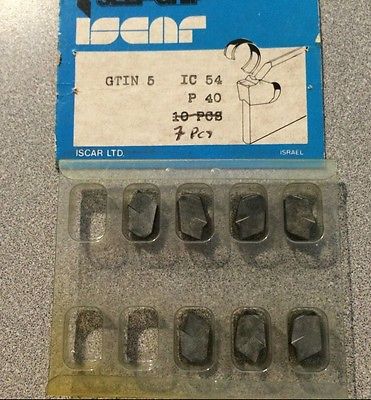 ISCAR GTIN 5 IC 54 P 40 Carbide Inserts 7 Pcs Lathe Grooving Cut Off Self-Grip