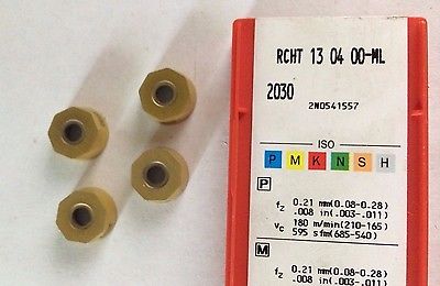 4 Pcs SANDVIK Coromant RCHT 13 04 00 ML 2030 Lathe Carbide Inserts Tools Gold