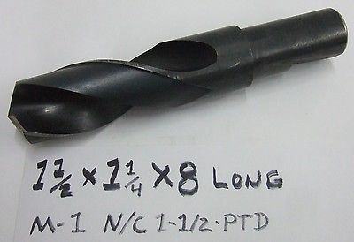 M-1 N/C PTD High Speed Steel Straight Shank Drill Bit HSS 1 1/2” x 8” OAL