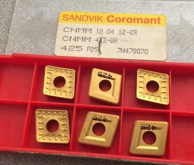 SANDVIK Coromant CNMM 433-QR 12 04 12-QR 425 P25 Lathe Mill Carbide 6 Inserts