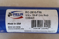 MELIN 4 Flute Corner Rounding Cobalt 5/16 Radius 7/8 Shank RC-2810 TIN End Mill