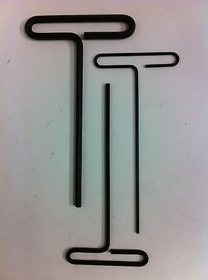 Eklind T-Handle Allen Wrenches Hex Key Set 6" Arm 7/32 9/64 3/32 In. Made in USA