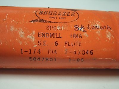 BRUBAKER TOOL HSS End Mill 1-1/4
