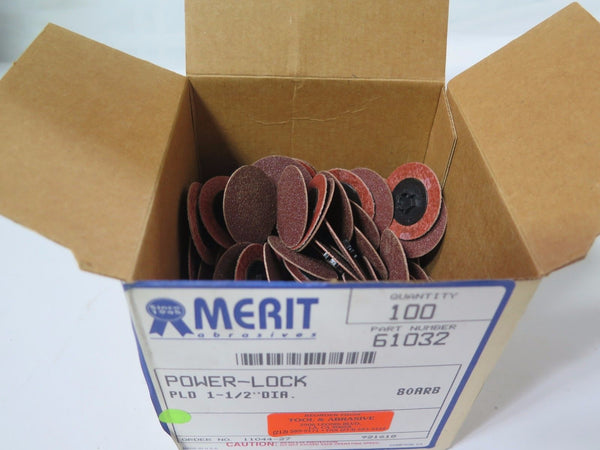 100 Pcs MERIT Power-Lock 61032 PLD 1-1/2" DIA 80ARB 11044-27 Brand New