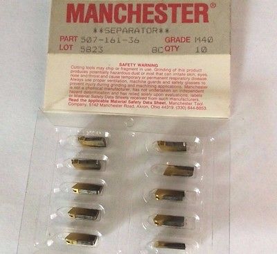 MANCHESTER Separator 507 161 36 M40 Grooving Lathe Carbide Inserts Gold 10 Pcs