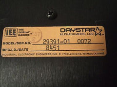 IEE DAYSTAR ALPHANUMERIC LCD Display Model 29391-01 Nova