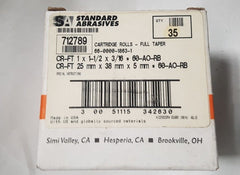 35 Pcs Standard Abrasives 712789 1 x 1-1/2 x 3/16 Cartridge Rolls Full Taper New
