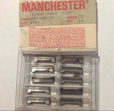 10 Pcs MANCHESTER 508 141 50 C5 1/8" Right Hand Grooving Lathe Carbide Inserts
