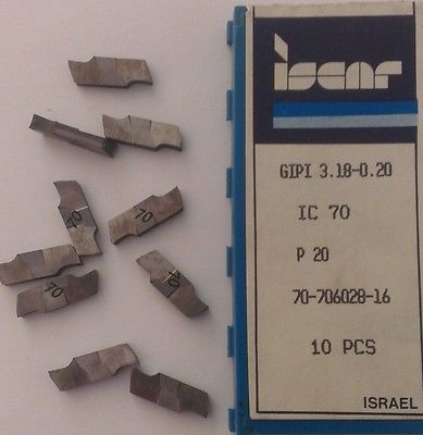 ISCAR GIPI 3.18-0.20 IC 70 P 20 Carbide Inserts 10Pcs Lathe Grooving Cut-Off New