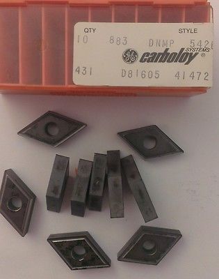 Carboloy DNMP 542E 883 Lathe Mill Carbide Inserts 10 Pcs Metal Cutting Tools New