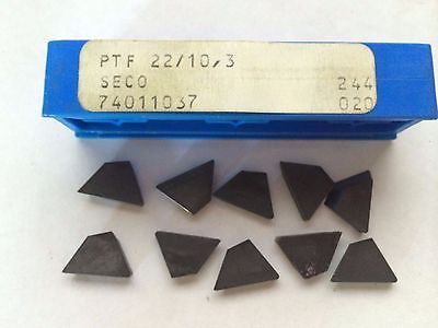 10 Pcs Seco PTF 22 10 3 244 020 74011037 Lathe Mill Carbide Inserts Tools New