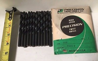 Lot of 12 High Speed Steel Drills Size J PRECISION Twist Drills R15B Made in USA