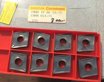 SANDVIK Coromant CNMM 643-71 19 06 12-71 135 P25 Lathe Carbide 8 Inserts New