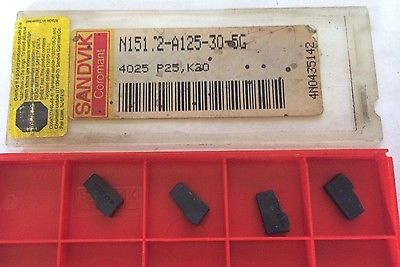 4 Pcs SANDVIK Coromant N151 2 A125 30 5G 4025 P25 Lathe Grooving Carbide Inserts