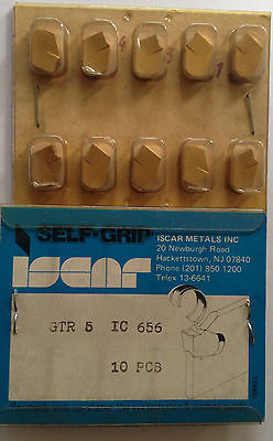 ISCAR GTR 5 IC 656 Carbide Inserts Grooving 10 Pcs Lathe Self Grip Cut-Off Gold