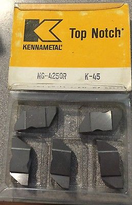 KENNAMETAL Top Notch NG-4250R K-45 Lathe Carbide Inserts 5 Pcs Grooving Cut-Off
