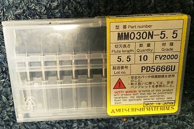 2 New Micro Solid Carbide 20 Drill Bits Mitsubishi MM030N - 5.5 PCB Jewelry CNC