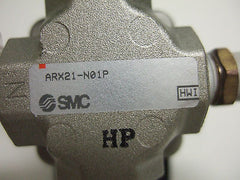 SMC ARX21-N01P Regulator w/ Gauge 1/8NPT ports .05-.3MPa Pressure Range 60PSI