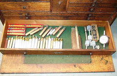 Vintage Gerstner Machinist Tool Chest Wood Box Full of Tooling Micrometers 1