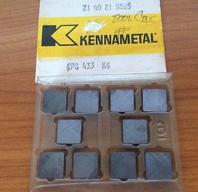 Kennametal SPG 433 K6 SPGN 12 04 12 Mill Lathe Carbide 10 Inserts Cutting Tools