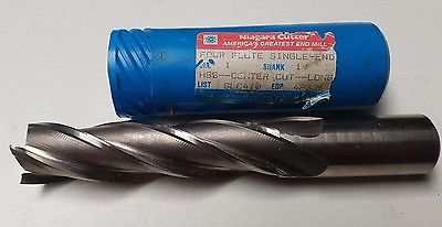 Niagara Cutter 1" HSS End Mill 4F Carbide Center Cut 42326 D2 USA New
