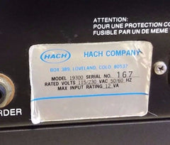 HACH Company Amperometric Titrator 19300 Chlorine