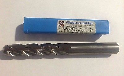 Niagara Cutter 5/8 x 5/8 x 3-1/8 x 5-1/4 End Mill Carbide 4F HSCO REM445 79596