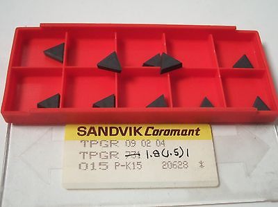 10 Pcs SANDVIK Coromant TPGR 09 02 04 015 P-K15 Lathe Carbide Inserts Tools New