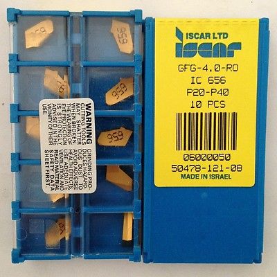 ISCAR GFG 4.0-RO IC 656 P20 40 Carbide Inserts 10 Pcs Lathe Grooving Cut-Off New