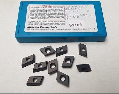 10 Pcs Ingersoll Cutting Tools GDE 323 R04 708 Lathe Mill Carbide Inserts 9K862