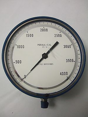 PERMA CAL 1/4% Gauge 0- 4000 Psig Psi division Pressure Test Gage