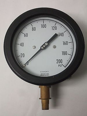 ACRAGAGE 0-200 Psi Pressure Gauge Gage Bronze Tube Brass Socket